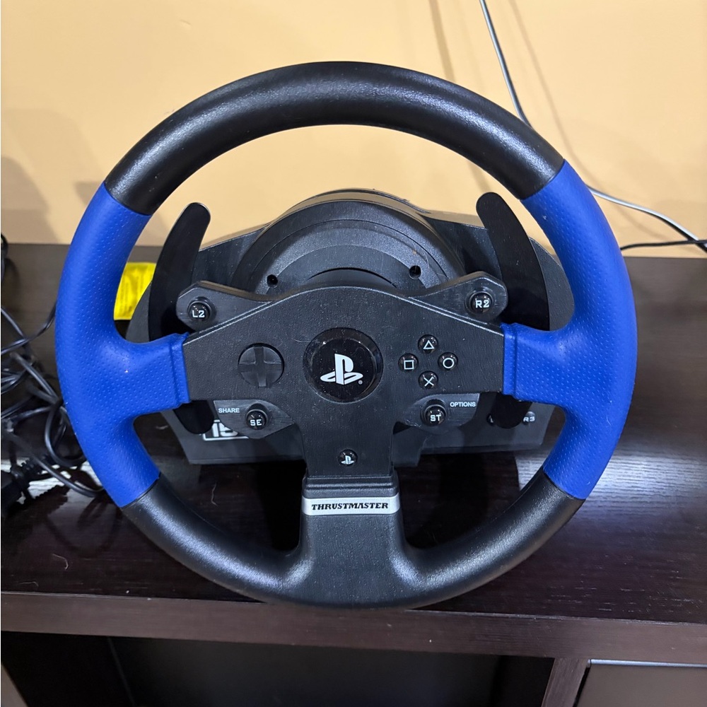 Thrustmaster Black and Blue Racing Wheel for PlayStation